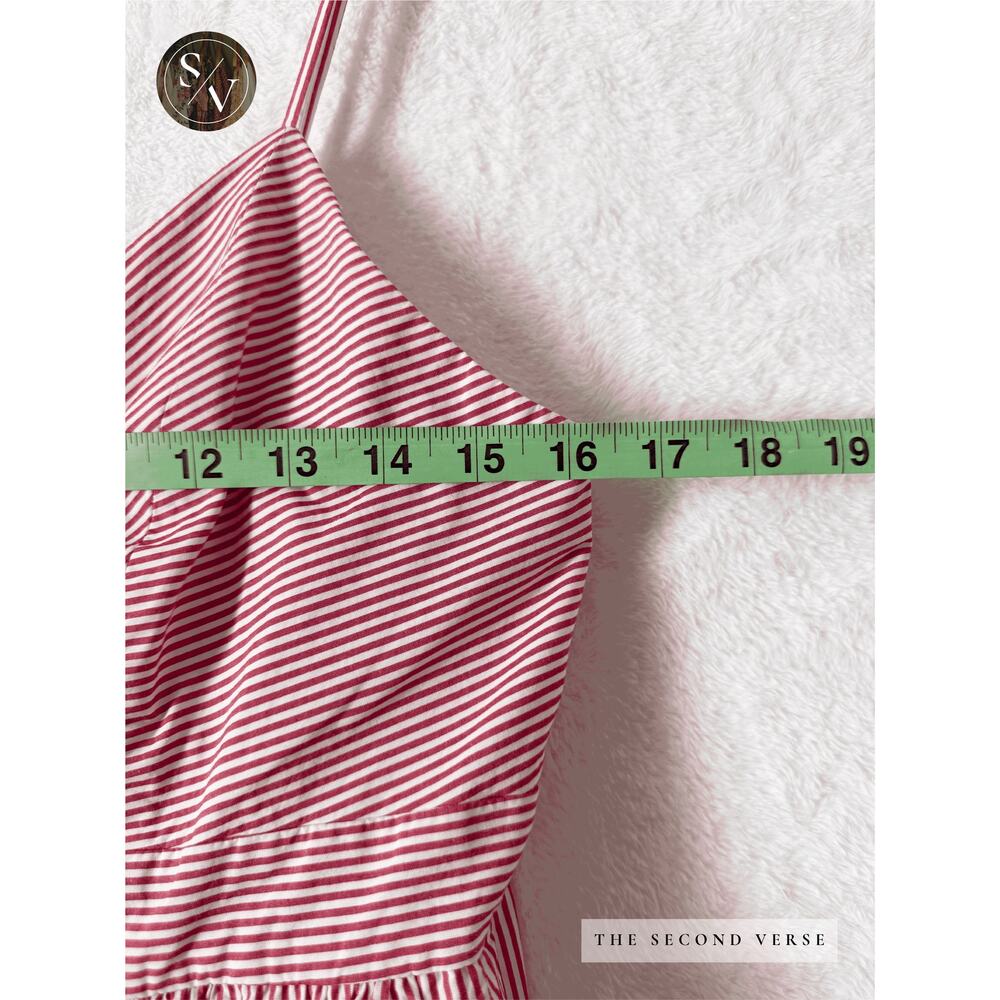 J. Crew Spaghetti Strap Stripe Red White Dress Size 10 - Picture 5 of 11